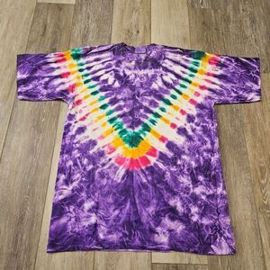 All Sport Vintage Tie Dye Tee Shirt Men's Medium Homemade Handmade Purple